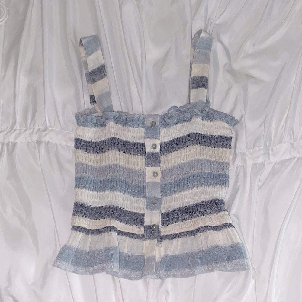 Smocked Cropped Tank Top